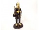 Okimono statuette wood ivory fisherman fish basket Japan Meiji signed XIXth