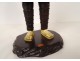 Okimono statuette wood ivory fisherman fish basket Japan Meiji signed XIXth