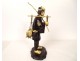 Okimono statuette wood ivory fisherman fish basket Japan Meiji signed XIXth