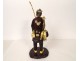 Okimono statuette wood ivory fisherman fish basket Japan Meiji signed XIXth