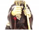 Okimono statuette wood ivory fisherman fish basket Japan Meiji signed XIXth