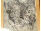 Charcoal drawing by Henri Malançon, landscape of Saint Paul de Vence, Provence, 1934, 20th century