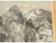 Charcoal drawing by Henri Malançon, landscape of Saint Paul de Vence, Provence, 1934, 20th century