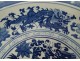 Large porcelain dish, white-blue, Chinese dragons, 5 lotus claws, Xuande, 19th century