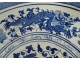 Large porcelain dish, white-blue, Chinese dragons, 5 lotus claws, Xuande, 19th century