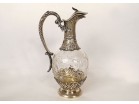 Aiguière Louis XV cristal argent massif Minerve H. Lapeyre Art Nouveau XIXè