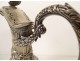 Louis XV crystal ewer, solid silver, Minerva H. Lapeyre Art Nouveau, 19th century