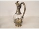 Louis XV crystal ewer, solid silver, Minerva H. Lapeyre Art Nouveau, 19th century