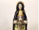 Henriot Quimper Porson earthenware statuette, Saint Anne of the Bretons, anchor, 20th century