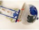 Holy water font crucifix cross Christ earthenware Quimper HB Henriot flowers 19th century