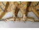 20th century Art Deco enamelled stoneware owl bird wall fountain head plaque