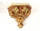 Polychrome plaster wall sconce console with foliage and bunches, late 19th century