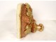 Polychrome plaster wall sconce console with foliage and bunches, late 19th century