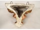 Polychrome plaster wall sconce console with foliage and bunches, late 19th century
