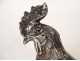 Solid silver sculpture of a walking rooster on a Siena marble base, 19th century