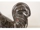 Solid silver sculpture of a walking rooster on a Siena marble base, 19th century