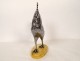 Solid silver sculpture of a walking rooster on a Siena marble base, 19th century