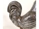 Solid silver sculpture of a walking rooster on a Siena marble base, 19th century