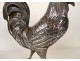 Solid silver sculpture of a walking rooster on a Siena marble base, 19th century