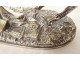 Pierre Lenordez silver-plated bronze sculpture, horse, racing, stallion, saddle, 19th century