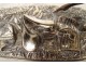 Pierre Lenordez silver-plated bronze sculpture, horse, racing, stallion, saddle, 19th century