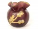 Legras Art Nouveau gilded enamelled glass ball vase with thistles, late 19th century