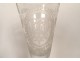 Pair of large crystal wedding stemmed glasses engraved with a vine monogram, 19th century