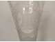 Pair of large crystal wedding stemmed glasses engraved with a vine monogram, 19th century