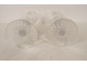 Pair of large crystal wedding stemmed glasses engraved with a vine monogram, 19th century