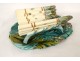 Asparagus dish, artichoke drainer, barbotine, Lunéville, early 20th century
