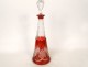 Val Saint Lambert cut crystal wine carafe, Eurydice red model, 20th century