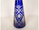 Baccarat Saint-Louis cobalt blue cut crystal wine decanter, early 20th century