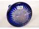 Baccarat Saint-Louis cobalt blue cut crystal wine decanter, early 20th century