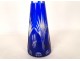 Baccarat Saint-Louis cobalt blue cut crystal wine decanter, early 20th century