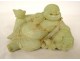 Chinese jade sculpture, green jadeite, laughing Buddha, Xuande signature, 19th century