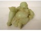 Chinese jade sculpture, green jadeite, laughing Buddha, Xuande signature, 19th century
