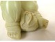 Chinese jade sculpture, green jadeite, laughing Buddha, Xuande signature, 19th century