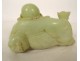 Chinese jade sculpture, green jadeite, laughing Buddha, Xuande signature, 19th century