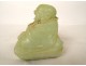 Chinese jade sculpture, green jadeite, laughing Buddha, Xuande signature, 19th century