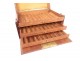 Cigar box mahogany wood rosewood marquetry 19th century