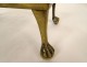 Gilded brass trivet support with claw feet, 18th century