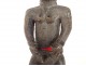 African votive statuette of Baoulé fertility, wood, woman, Ivory Coast, 20th century