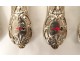 6 silver knives filled with Minerva coat of arms crest count&#39;s crown 19th century