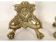 Pair of twisted bronze candlesticks with cherubic marmosets, 17th century