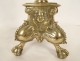 Pair of twisted bronze candlesticks with cherubic marmosets, 17th century