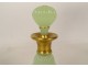 Baccarat green opaline carafe bottle with gilding and ivory foot, Dieppe, 19th century