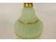 Baccarat green opaline carafe bottle with gilding and ivory foot, Dieppe, 19th century