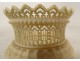 Baccarat green opaline carafe bottle with gilding and ivory foot, Dieppe, 19th century