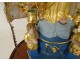 Virgin of Marseille Santibelli Saint Mary terracotta gilded globe 19th century