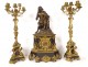 Fireplace mantelpiece bronze pendulum Italian fisherman candelabra NapIII 19th century
